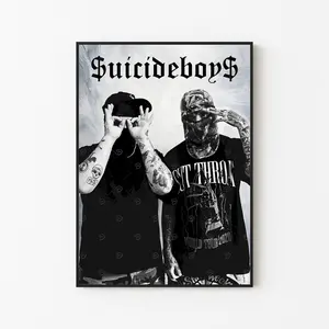 [New Music Decor - Sale Up To 40%] [Unframe] Suicideboys Music Poster, Trap Rap Artist Wall Art, Moody Hip Hop Room Decor, Underground Music Artwork, Gift For Music Lovers