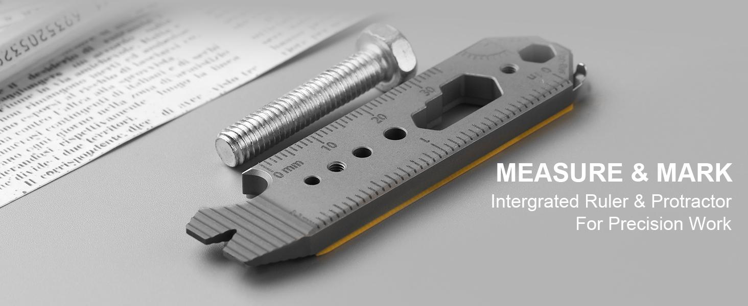 KIZER 10-in-1 Multiduty Titanium & G10 Pac Bar Portable Multi-tool EDC with Detachable Toothpick Tweezers Flat Head Screwdriver & More Men's Essential Tool multifunctional