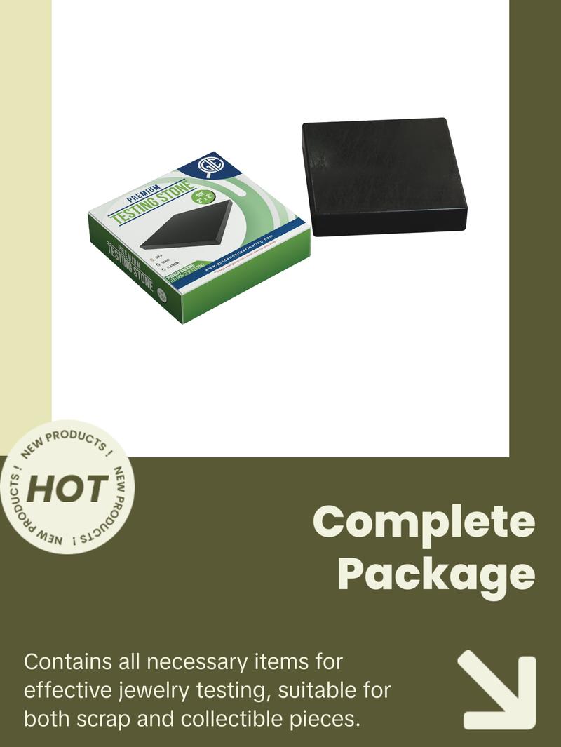JSP Silver & 14K Gold Jewelry Appraisal Kit with 999 925 Sterling Solution & GTE Scratch Stone for Precious Metals Testing