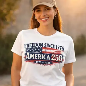 America 250 Shirt, Freedom Since 1776 Patriotic Tee, 1776 2026 USA Anniversary Gift Tee