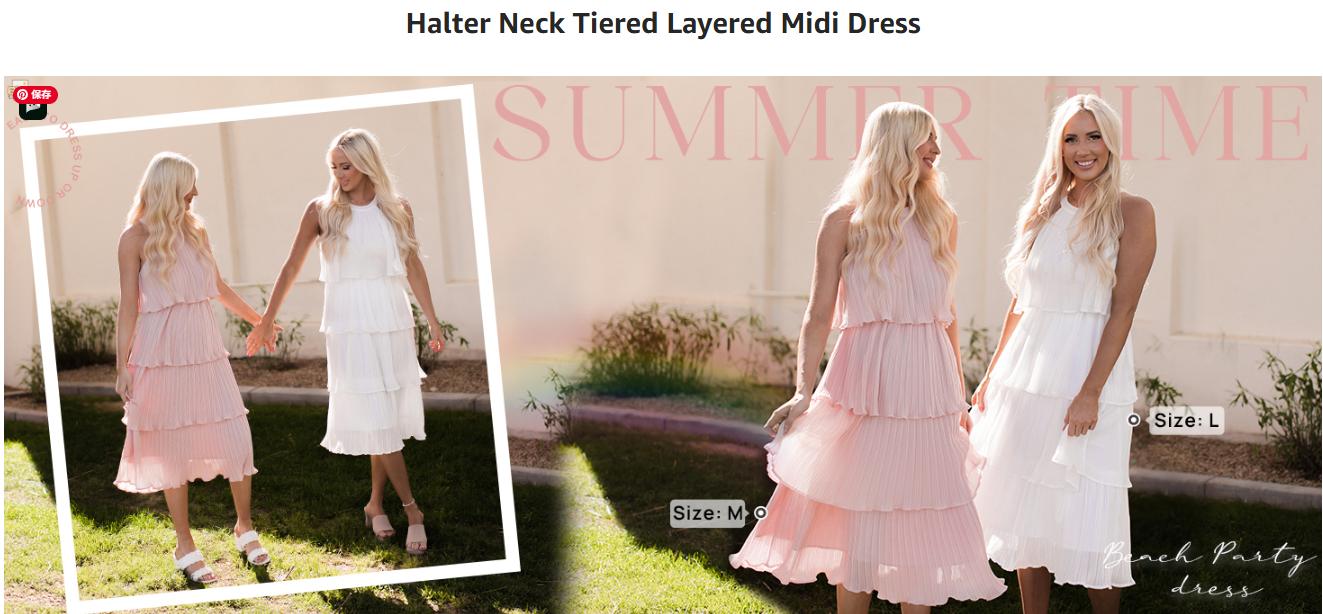 ZESICA Women's 2025 Summer Sleeveless Halter Neck Ruffle Tiered Layed Chiffon Flowy Swing Long Midi Dress