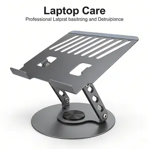 Laptop Stand for Desk - All-Metal Ergonomic Computer Stand & Laptop Riser, 360° Rotatable & Adjustable & Foldable, Laptop Holder for MacBook Pro/Air, Dell XPS, HP, Notebooks (10-17.3"), Gray