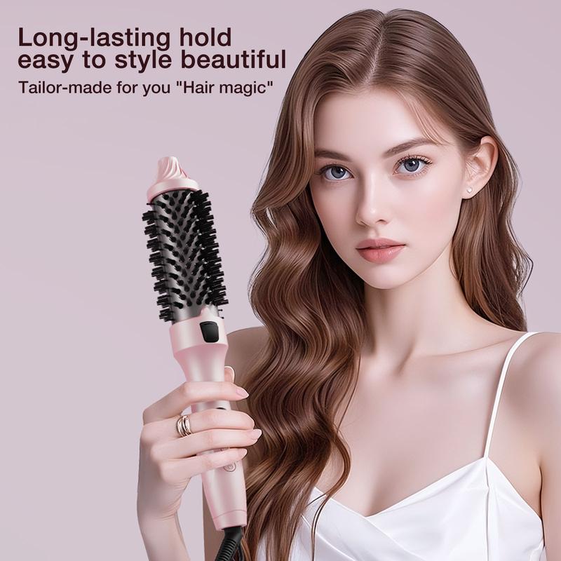 1.5” Ionic Heated Thermal Brush, 11 Temp Settings (110–210°C) – Pink