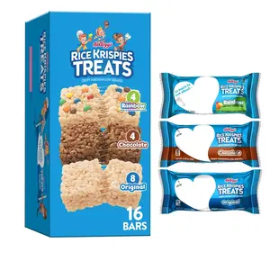 Crispy Marshmallow Squares, Kids Snacks, Cereal Bars, Variety Pack, 12.1oz Box (16 Bars)