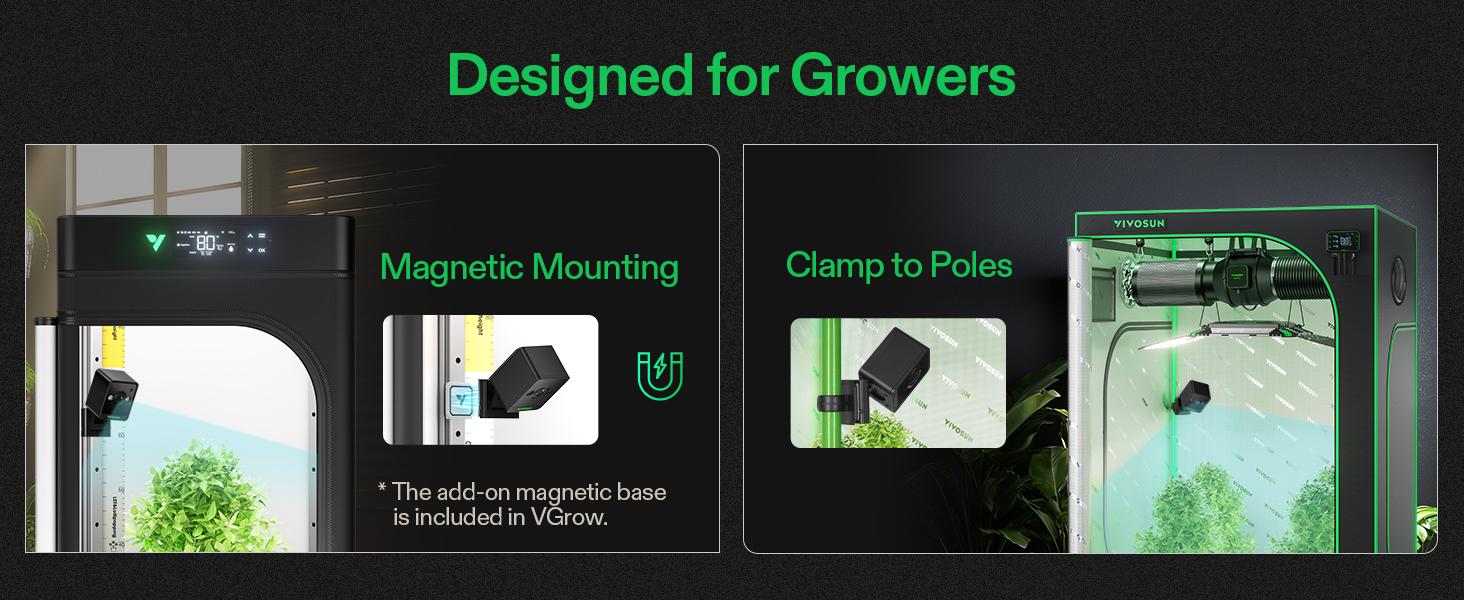 VIVOSUN GrowCam C4, 2K QHD WiFi Smart Camera for Grow Tent & VGrow Smart Grow Box, Timelapse, Night Vision, SD Card Storage, 2-Way Audio, App Control