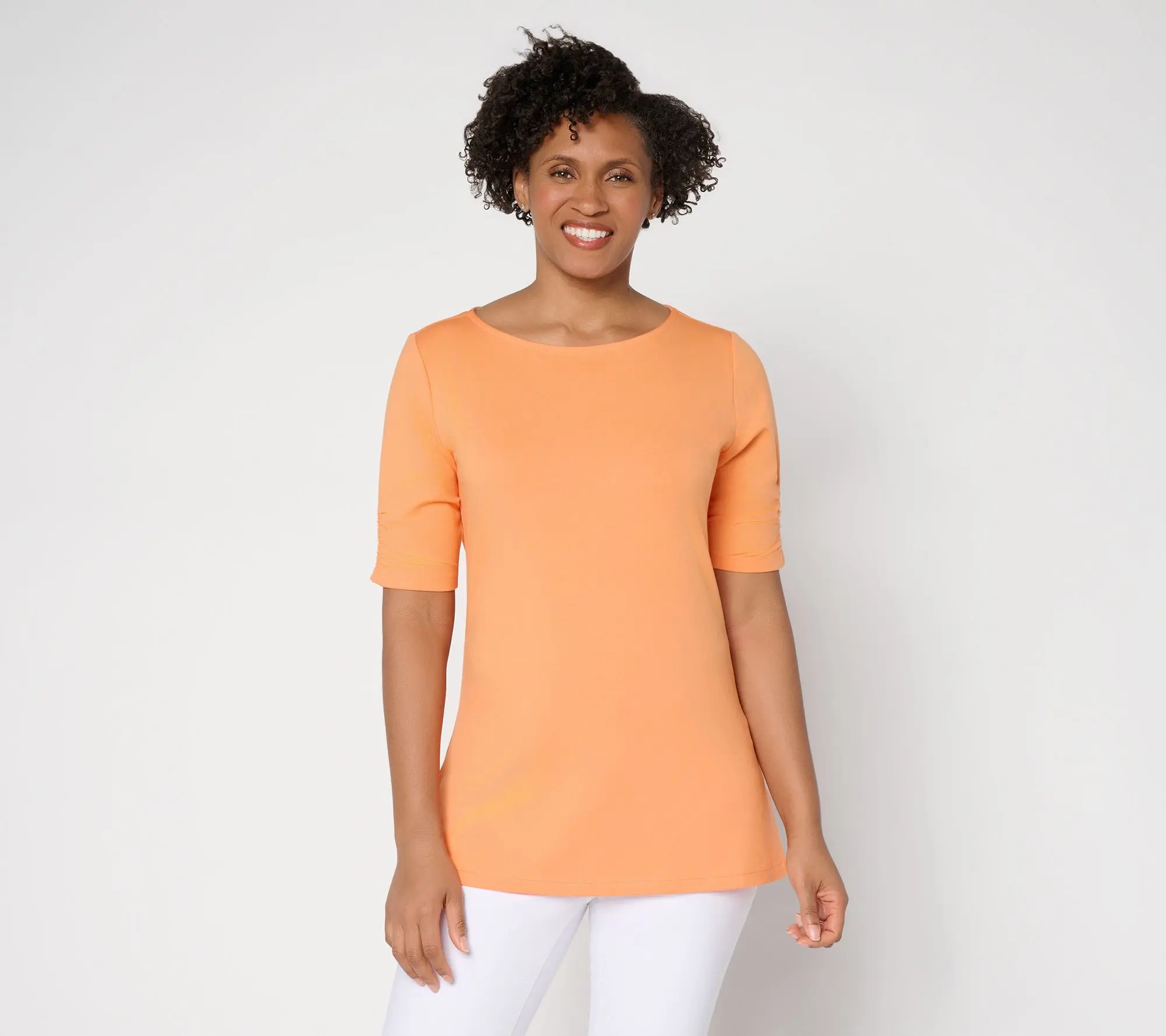 Denim & Co. Essentials Regular Favorite Jersey Boat Neck Tunic