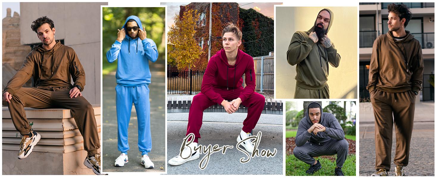 COOFANDY Men's Sports Set Tracksuit Hoodie Set hooded sports set casual running and jogging sports set, casual sports 2-piece set, hooded sports set for home and outdoor leisure jogging enthusiasts Menswear