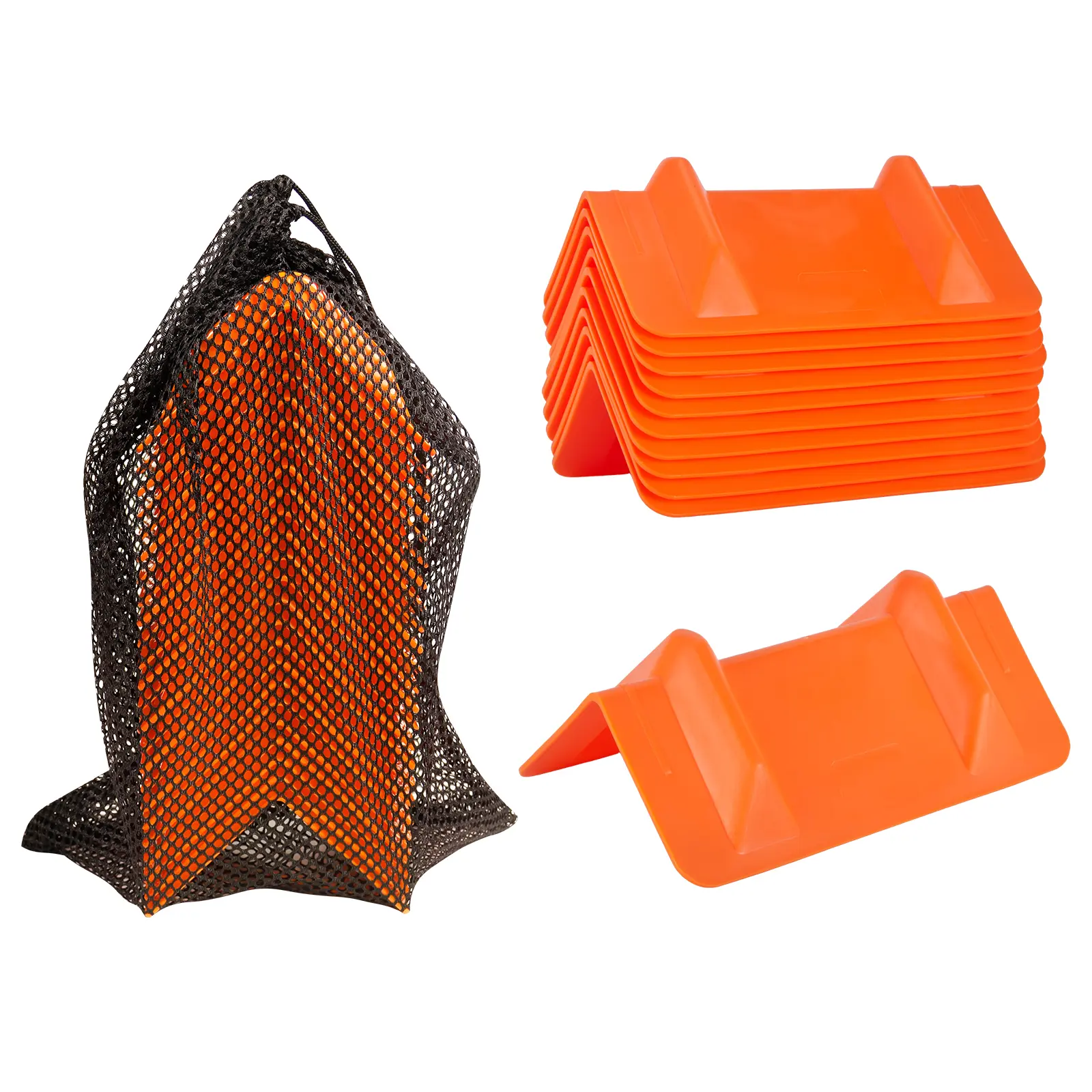 10-Pack V-Shaped Polyethylene Corner Protectors, High Visibility Freeze-Proof Auto Parts, Strong Edge Guards for 12x6x3in Flatbed Commercial Truck Cargo Load, Winch Ratchet Straps (Car Rear Racks Parts)