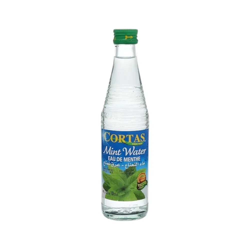 Cortas Traditional Natural Mint Flavor Beverage, Eau de Rose from The Lebanese Kitchen, 17 fl oz (500ml) Made in Lebanon