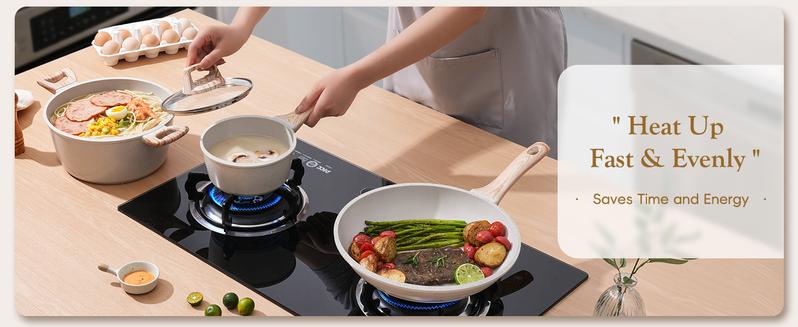 [New] SODAY 12pcs POTS and Pans Set,NonStick Granite Cookware Set Induction Cookware, Non-Toxic Healthy Non-Stick Kitchen Cooking Set,Kitchenware,stock up on specials,Valentines Day gifts, gifts