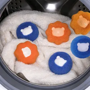 4pcs/Set Washing Machine Laundry Ball, Fabric Softener Dispenser, Reusable Laundry Sponge Ball for Washer, Dryer, Household Substitute Round Cleaning Washable