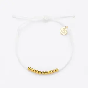 Gold Beaded String Bracelet