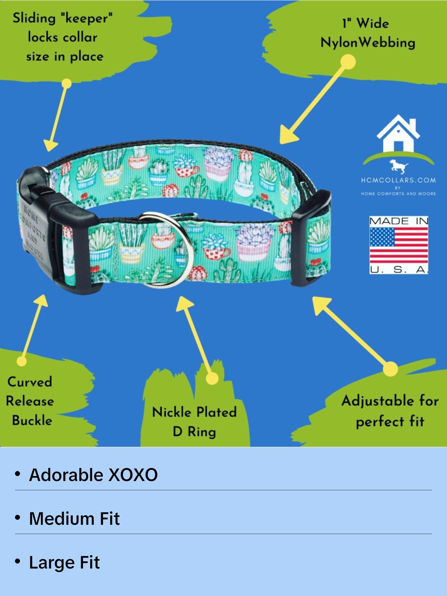 Pink XOXO Heart Dog Collar