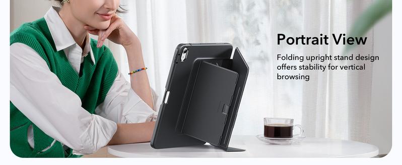 ESR for iPad A16/10th Gen Case, iPad Pro 11/13 inch& iPad Air 11/13 inch Case, Ultra-Stable Case with Pencil Holder, Multi Stand Angles, Flip Magnetic Series