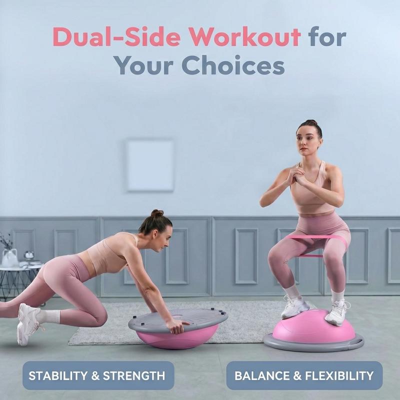 YAGUD Balance Ball Exercise Trainer, Home Gym Equipment w/ Guided Workouts & Pump, 26", Inflatable Fitness Platform for Strength Training, Standing, Balancing, and Core Workout