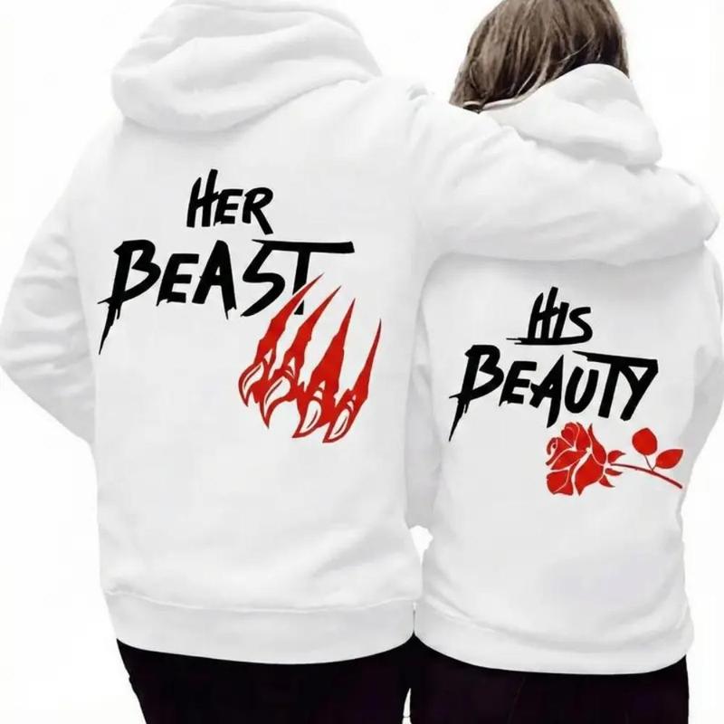 Beauty And The Beast" Couple Hoodies, Matching Outfits For Couples, Valentine's Day Gifts, Gifts For Couples, Wedding Anniversary Shirts, Fashion Trends For Couples