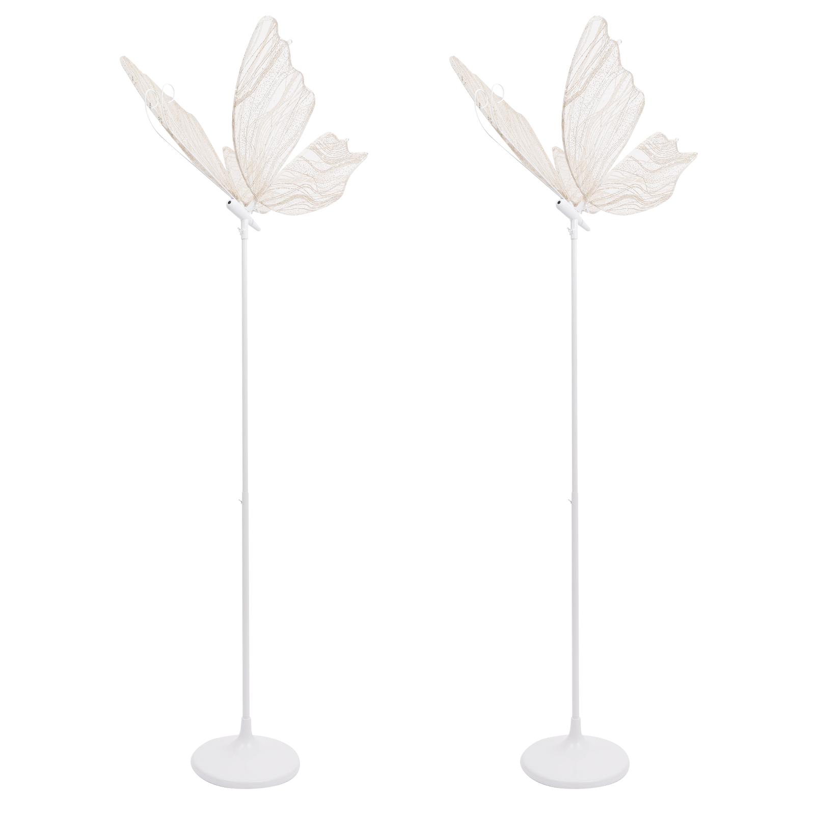 CNCSET 2pcs Butterfly Wedding Lights Adjustable LED Floor Lamps Party Atmosphere Props 48W Warm White for Aisle/Stage Decor, Romantic Decoration