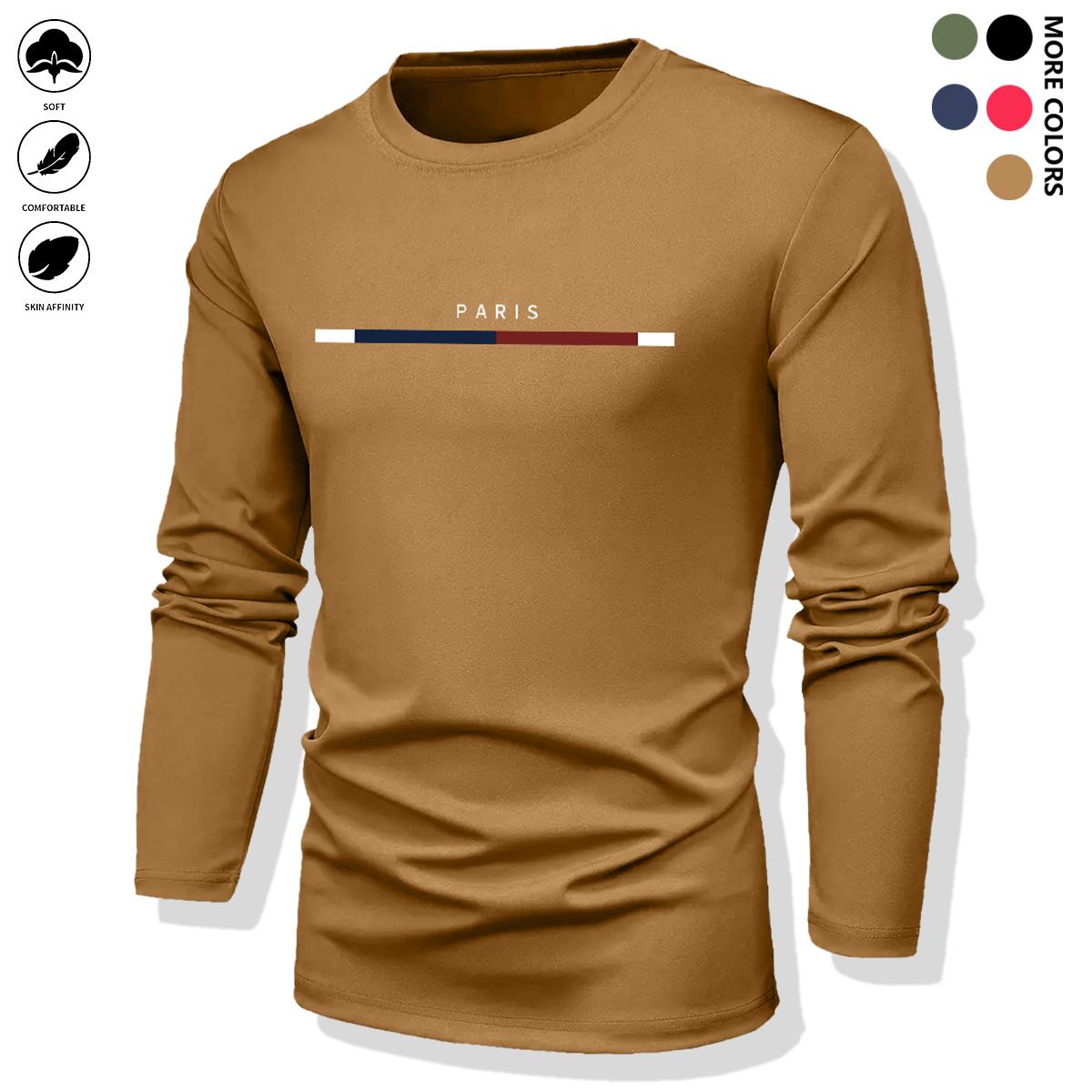 2 Pack Long Sleeve Mens Casual Crew Neck - Lightweight Stretch - Minimalist Style with Printed Design Men's Christmas Clothing - Gift Ideas for Men