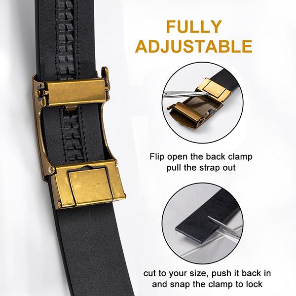 Ailisus Mens Belt Leather Easy Release Ratchet Belt for Business Casual Dress Belt with Adjustable Buckle For Mens Festival Gift SpringStatements