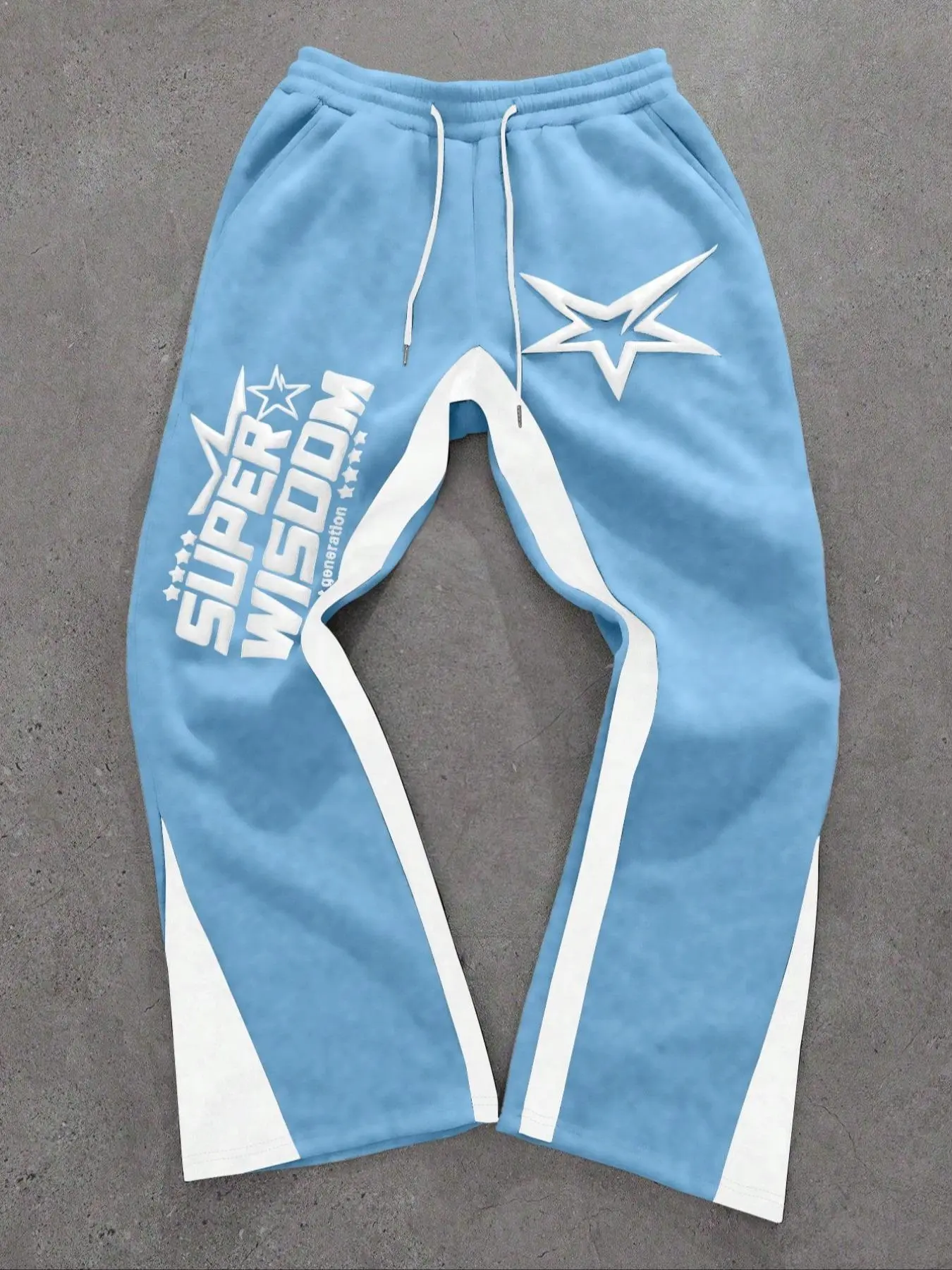 Men's Colorblock Letter & Star Print Graphic Print Sweatpants, Casual Comfy Straight-leg Pants for Daily Wear, Men's Trousers for All Seasons, Athleisure Style Bottoms, Soft Comfy Sweatpants