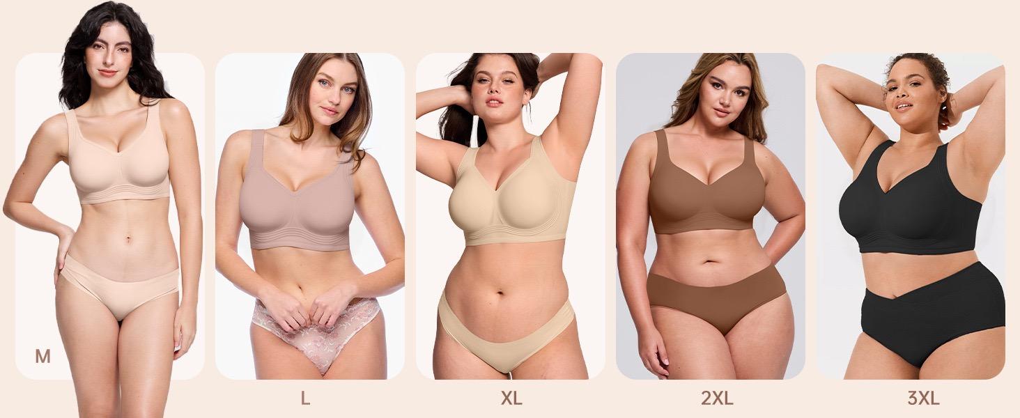 Women Jelly Bras Wirefree Full Coverage No Underwire Everyday Bras Comfortable Wireless Padded Tshirt Bra