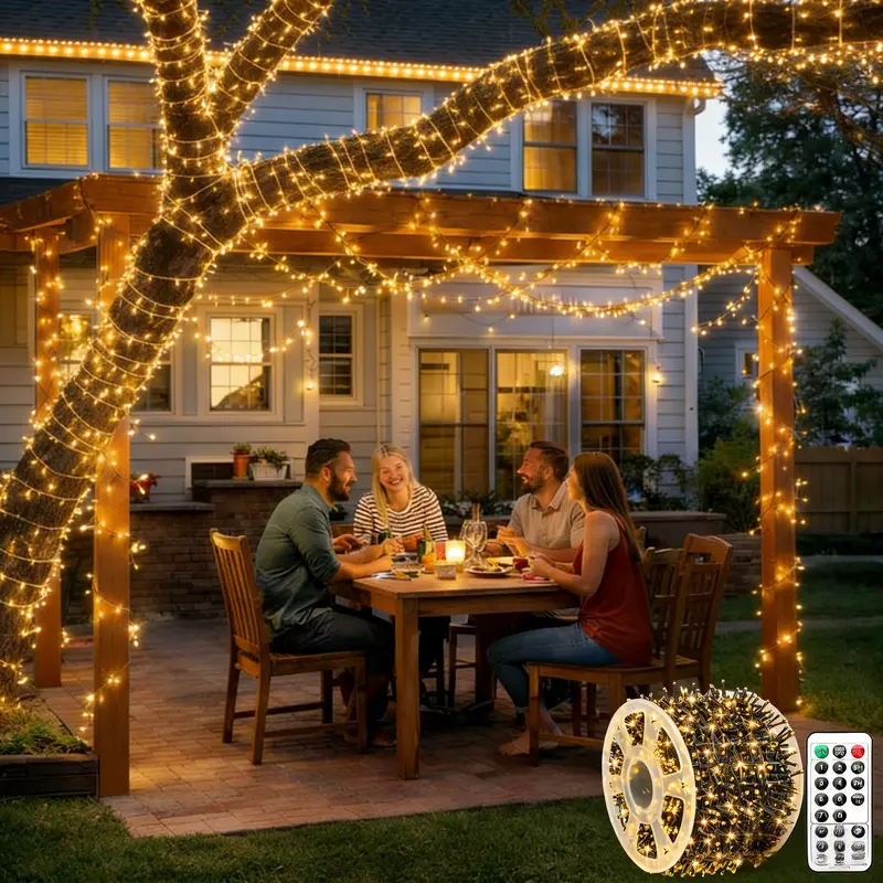 Hoodink 900-LED 295ft Fairy Christmas Light String - 8 Modes, Timer, Remote Control - String LED Novelty Lighting, Party Lighting Decoration, Festival Decoration, Christmas Aesthetic Home Event Supplies Hoodink 900-LED 295ft Fairy Christmas Light String - 8 Modes, Timer, Remote Control - String LED Novelty Lighting, Party Lighting Decoration, Festival Decoration, Christmas Aesthetic Home Event Supplies