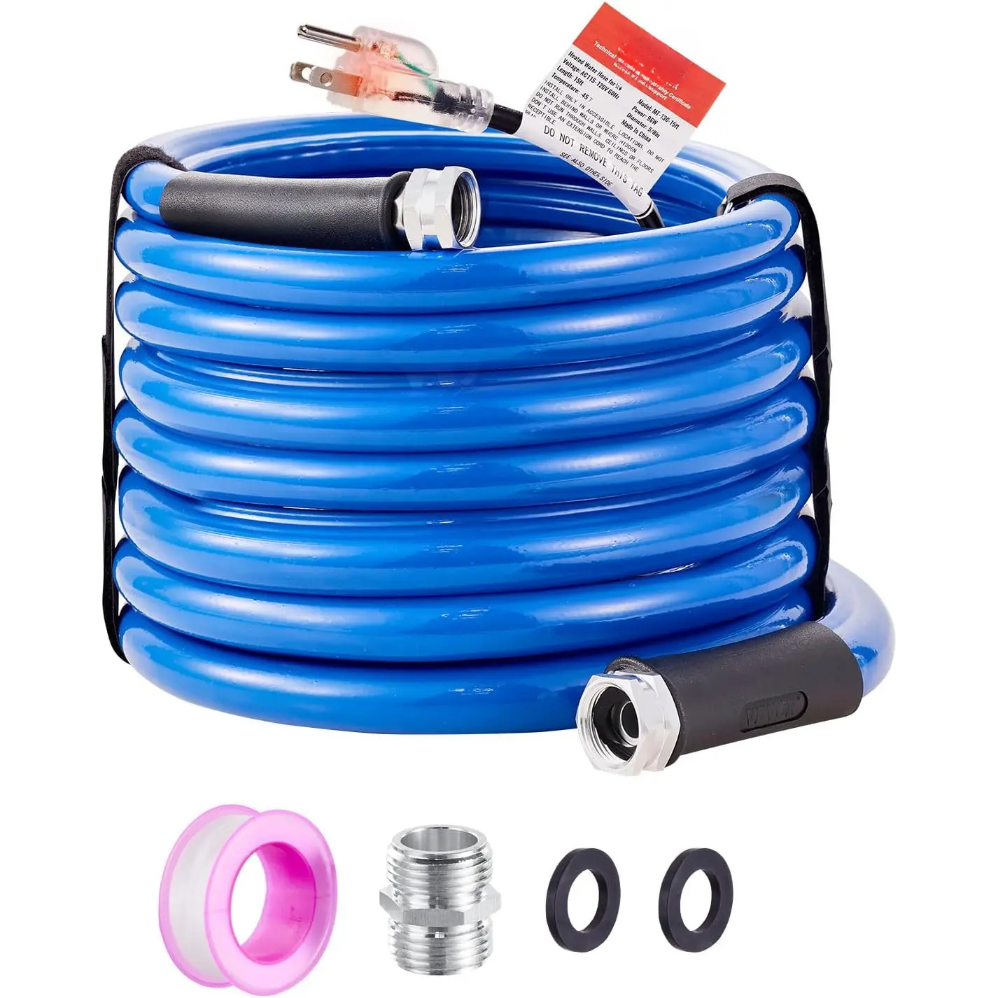 30ft Heated Water Hose for RV, Heated Drinking Water Hose Antifreeze to -45°F, Automatic Self-regulating, 5/8" I.D.with 3/4" GHT Adapter, Lead and BPA Free