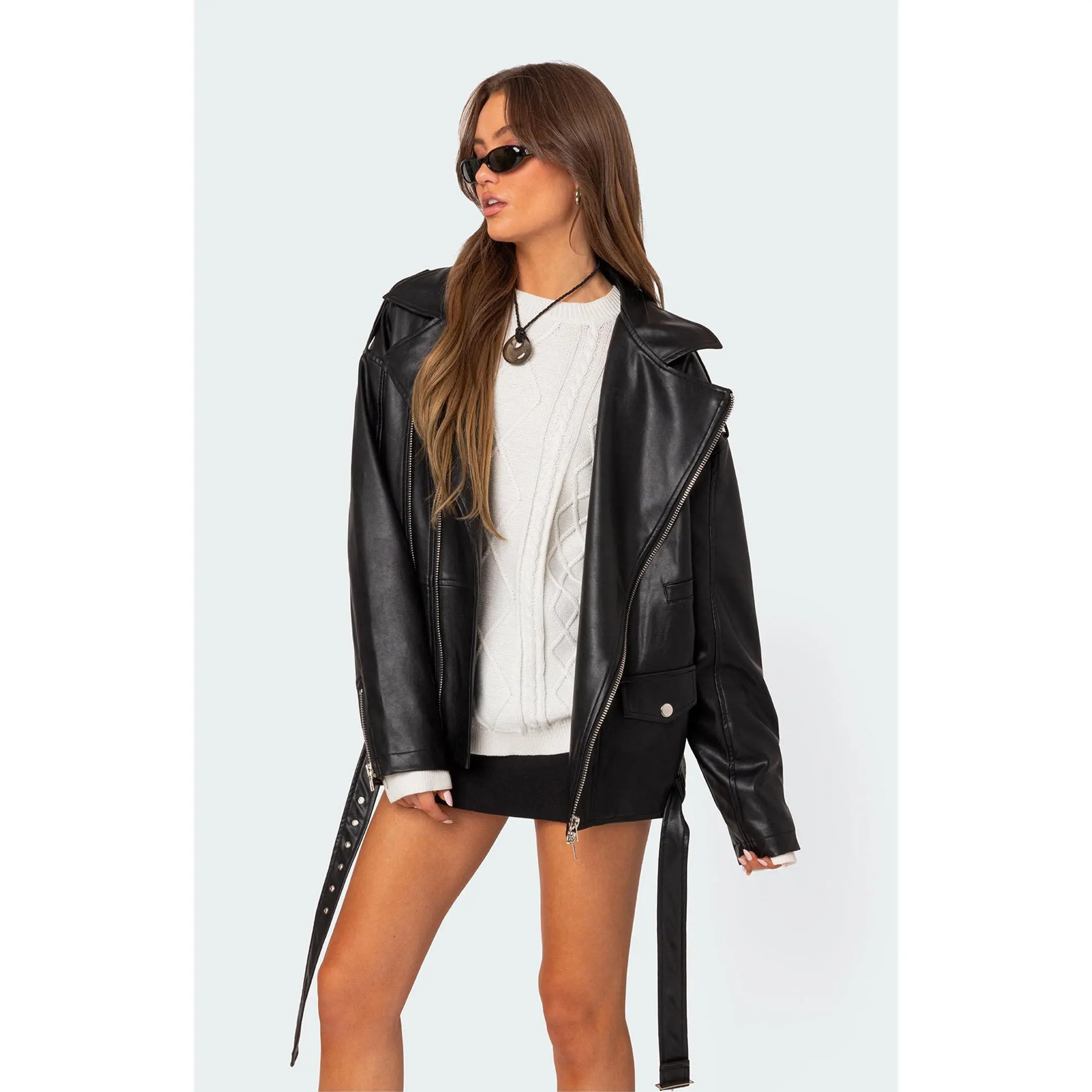 Edikted Women's Wrenley Oversized Faux Leather Jacket