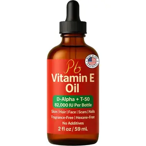 Vitamin E Oil - 2 fl oz - Vitamin E Oil for Skin & Hair - D-Alpha Tocopherol - Fragrance-Free, No Additives - Face & Body - Massage, Glass Bottle