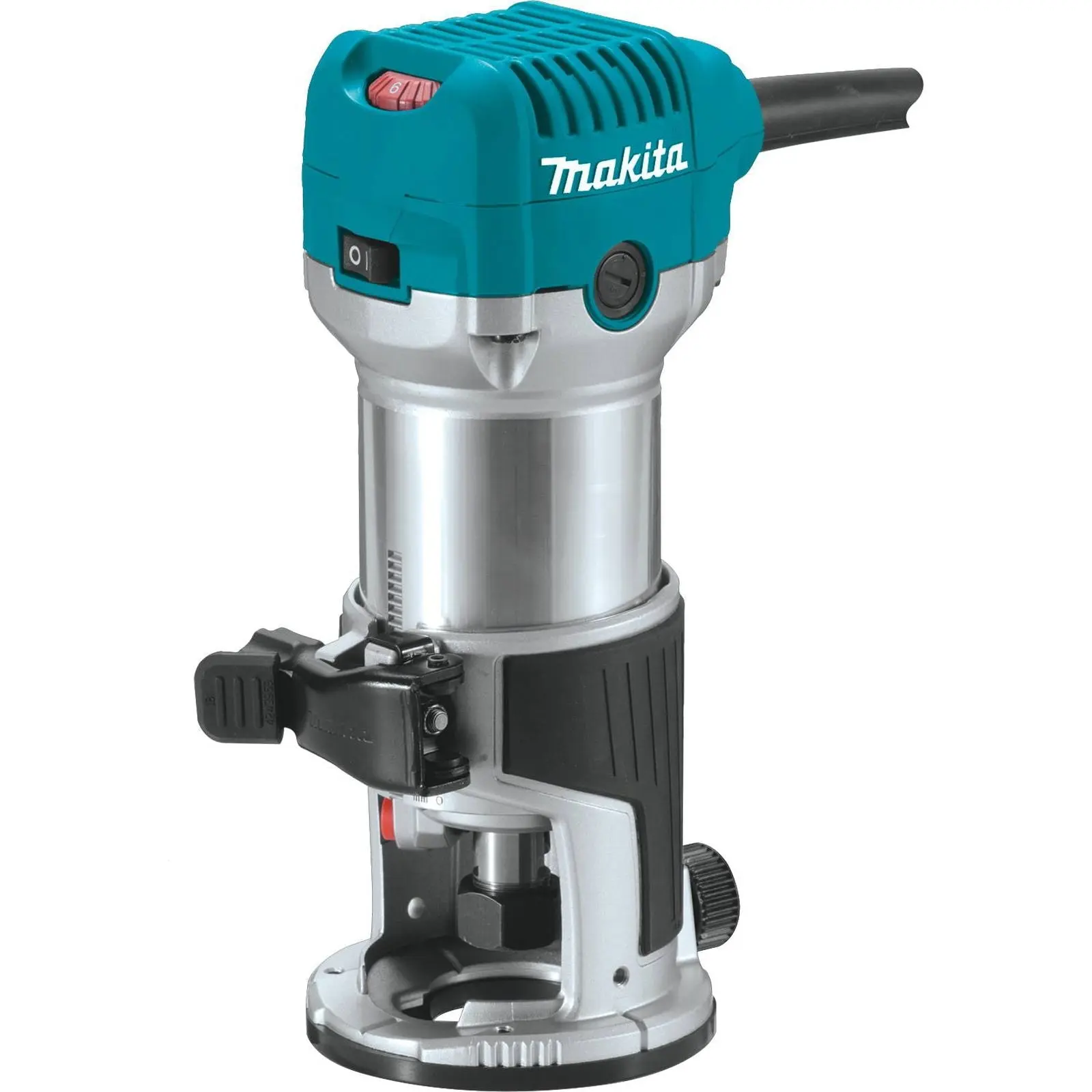 Makita RT0701C-R 1-1/4 HP Compact Wood Router - Aluminum Body, Versatile Power, Smooth Operation, Rack-and-Pinion Depth Adjustment, Precision Routing, Durable Power Tool for Carpenters