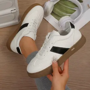 Women's Running Shoes Trendy Color Block Sneakers Lightweight Comfortable Lace-Up All-Day Wear Springfresh