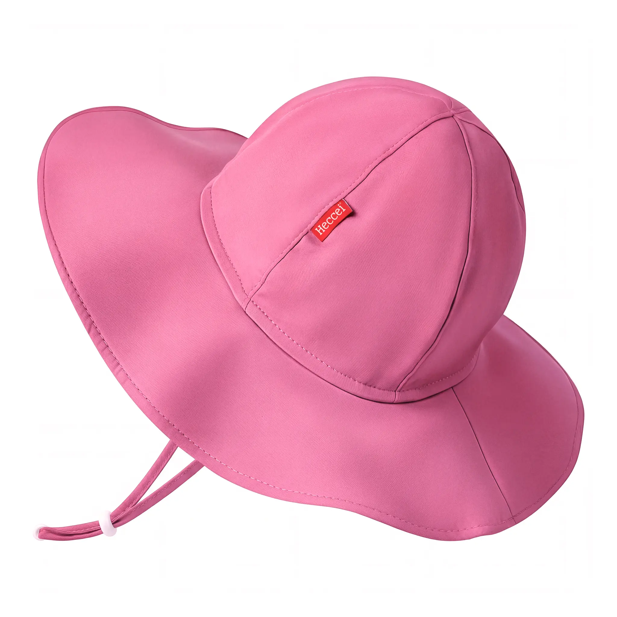 Heccei DryShade WhaleFold Pink Baby Sun Hat, UPF 50+ Sun Protection with Big Wavy Brim, Lightweight Foldable Toddler whale Hat (0-24M)