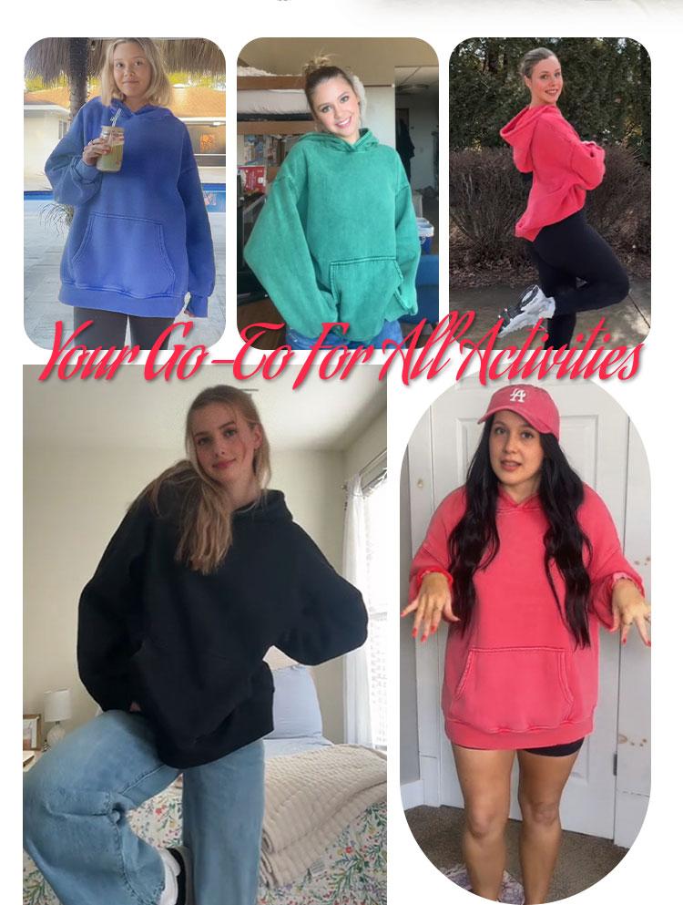 AUTOMET Fade Craft Unisex Casual Oversized Acid Wash Tops Hoodie Pullover-Athletic&Warm, Long Sleeve Relaxed Fit Sweatshirt Soft Women Basic Womenswear SpringFresh  Red SpringStatements