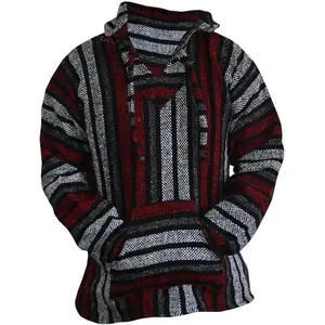 Baja Hoodie Hippie Surf Poncho Sweater Sweatshirt Pullover Jerga joke  clothing Tops Casual.