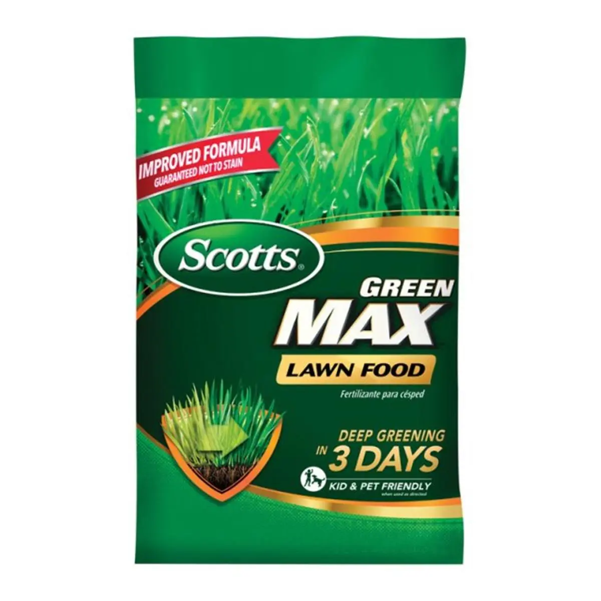 Scotts 44615A Dual Action Bagged Lawn Fertilizer - High Nitrogen Iron + Feed, 5000 sq ft Max Coverage, Deep Greening in 3 Days, Outdoor Lawn Maintenance Plant Food