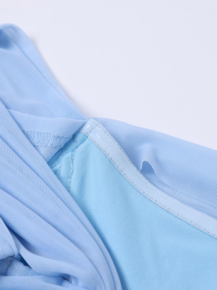 Off-neck Backless Bell Sleeve Ruched Bodycon Mesh Dress,Elegant Intellectual and Fashionable Party Dress Off-neck Backless Bell Sleeve Ruched Bodycon Mesh Dress,Elegant Intellectual and Fashionable Party Dress