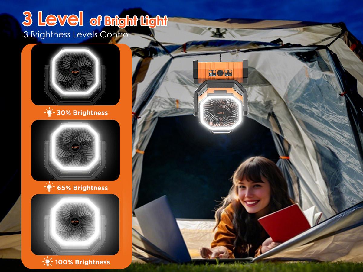 Mother's Day Gift OGERY Rechargeable Camping Fan with LED Light, Portable Multi-functional Fan with 360° Rotating Hook, Oscillating Emergency Camping Fan Cordless Rotatable Battery Powered Lightweight Mother's Day Gift OGERY Rechargeable Camping Fan with LED Light, Portable Multi-functional Fan with 360° Rotating Hook, Oscillating Emergency Camping Fan Cordless Rotatable Battery Powered Lightweight
