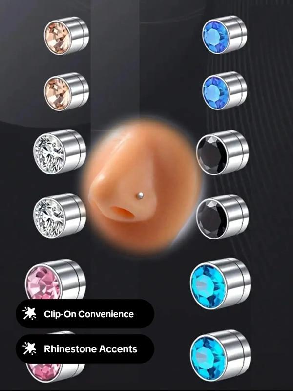 12Pcs Fake Nose Stud Fake Nose Ring Stud Fake Nose Piercing Fake Lip Ring Fake Earrings Stud Silver Gold Fake Cartilage Helix Earring Clip On Earring Hoop Fake Eyebrow Ring Fake Bridge Piercing Nose Piercing Jewelry