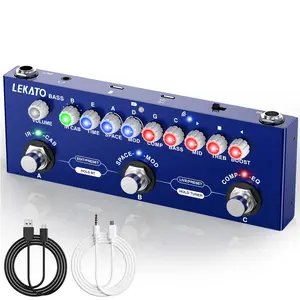LEKATO Bass Multi Effects Pedal with IR Loading 9 AMP Models/Bluetooth/Recording