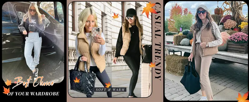 Tanming Womens Basic Hooded Puffer Vest Removable Hood Zip Up Sleeveless Jacket Lightweight Quilted Fall Winter Outerwear with Pockets