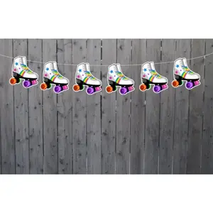 Roller Skate Garland, Roller Skate Banner, Roller Skate Party Banner, Roller Skate Decorations, Roller Skate Party Sign - 2920546P