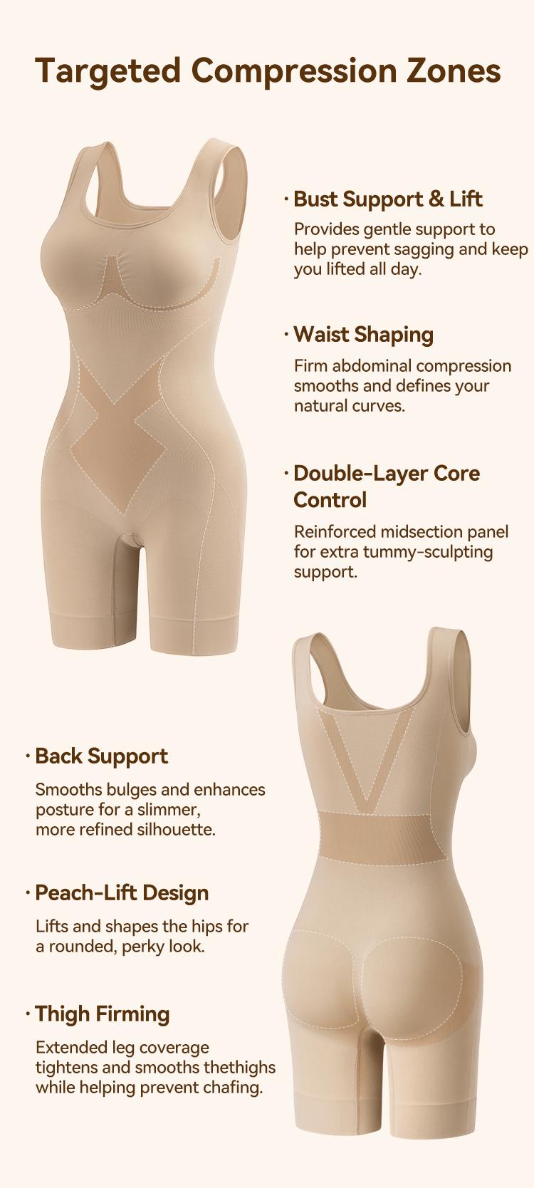 KKpeople Women's Tummy Control Bodysuit Shapewear, Body Sculpting Compression, Minimalist Shapewear, Lift & Smooth Your Curves Effortlessly.