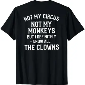 Not My Circus Not My Monkeys But I Know All The Clowns Sarcastic Men's Hoodie, OIffice Humor Sweatshirt, Satirical Statement Graphic Hoodie