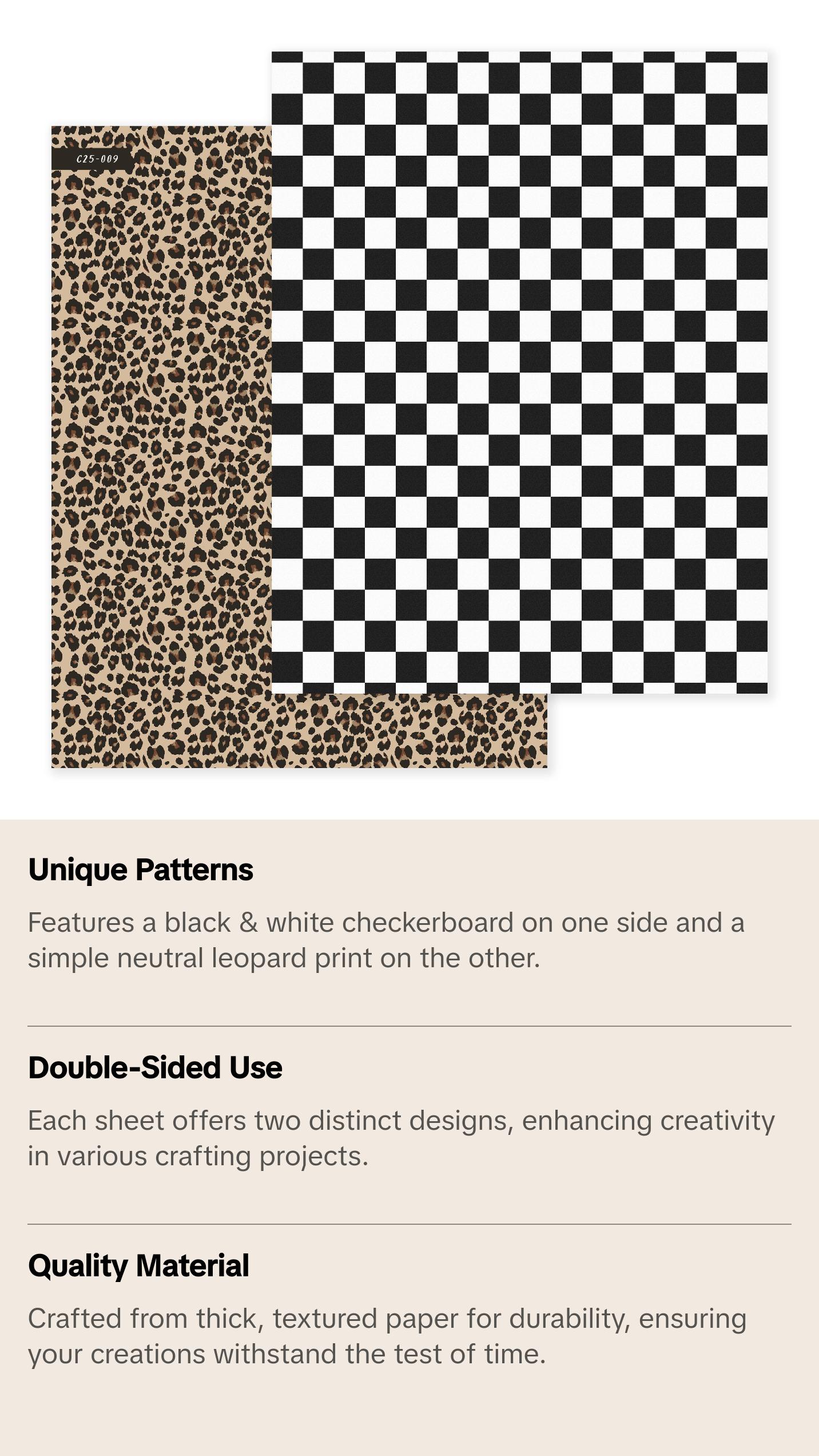 Checker & Leopard | Scrapbook Paper