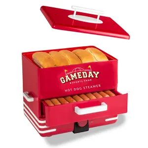 Nostalgia Game Day Hot Dog Steamer and Bun Warmer