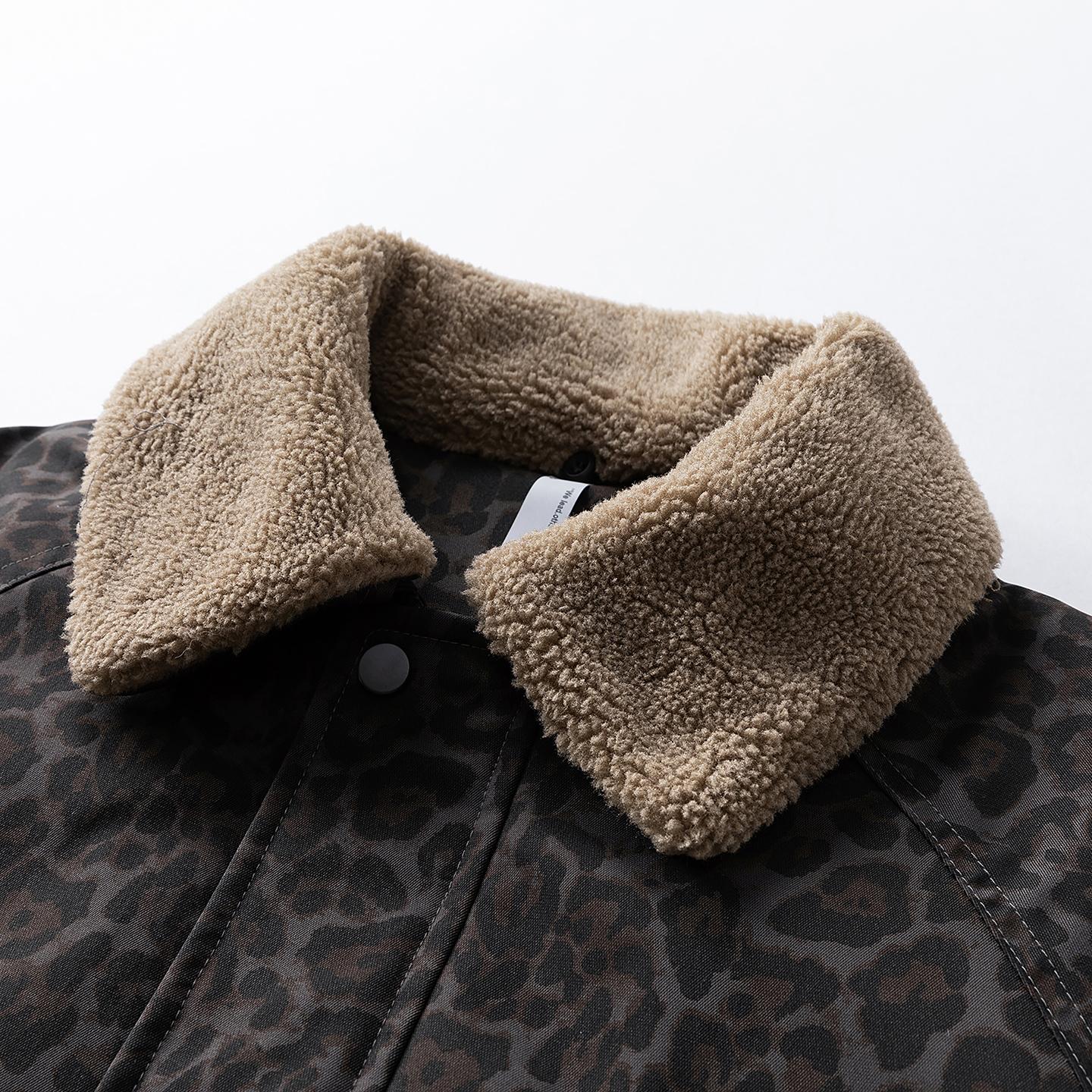 Men's Vintage Leopard Print Lapel Fleece Lined Warm Jacket Autumn Winter Trendy Casual New Coat quilted jacket winter outfits Stylish Menswear Functionality