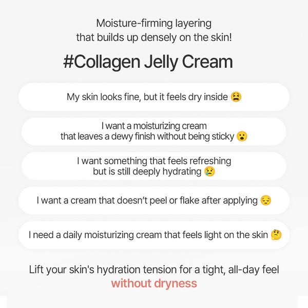 [New] PDRN Collagen Cream 1.69 Fl. Oz / 50ml) I Plant-Based PDRN, Collagen Peptides Hyaluronic Acid Lightweight Korean Gel Moisturizer Elasticity Korean Glass Skin Care