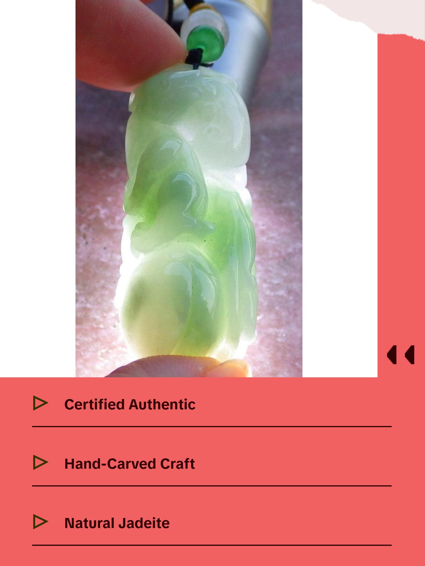 Certified Hand Carved Green Natural Myanmar Burma A Jade jadeite Mouse Rat Ruyi Pendant Necklace