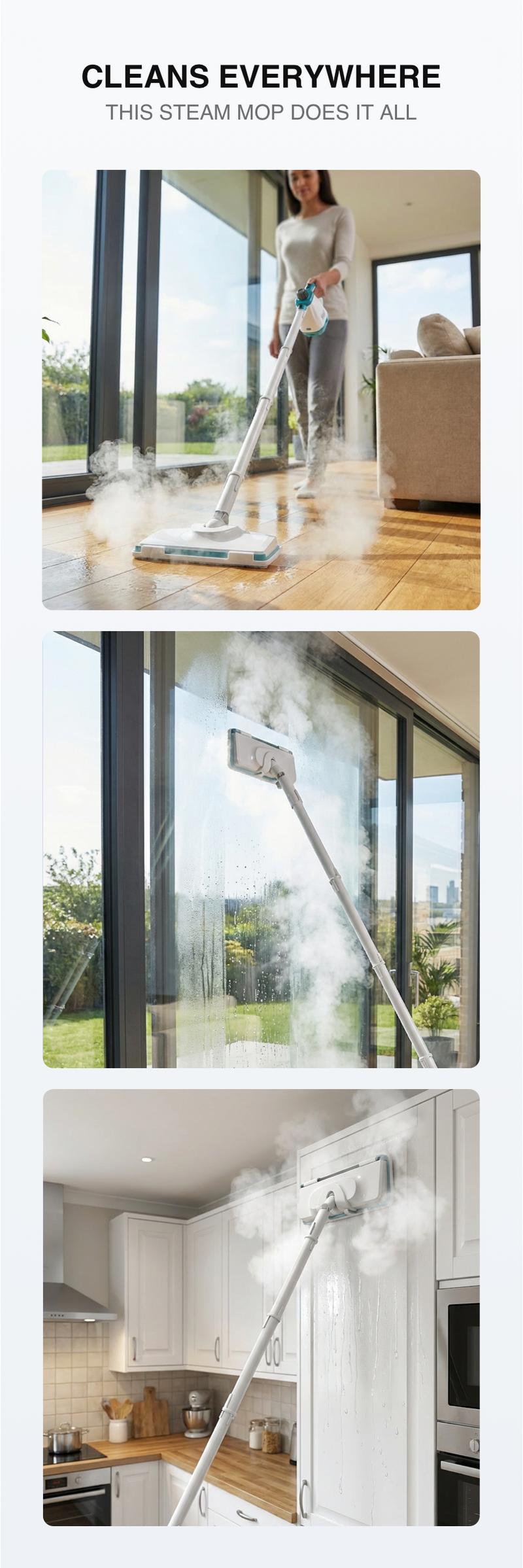 Black + Decker Multi-Use Steam Cleaner + Mop Combo - Versatile Cleaning Tool with Steam Function for Efficient Dirt Removal Black + Decker Multi-Use Steam Cleaner + Mop Combo - Versatile Cleaning Tool with Steam Function for Efficient Dirt Removal