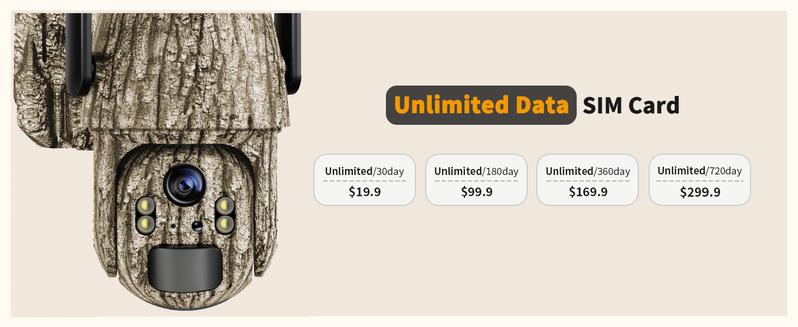 Camouflage 4G LTE Cellular Solar Powered Surveillance Security Camera for Home&Outdoor – 2K HD Video 360° View, No WiFi, Remote APP Controlled, Motion Activated, Night Vision, 4G DataCard Included (Data refill is required for Unlimited 4G data usage)